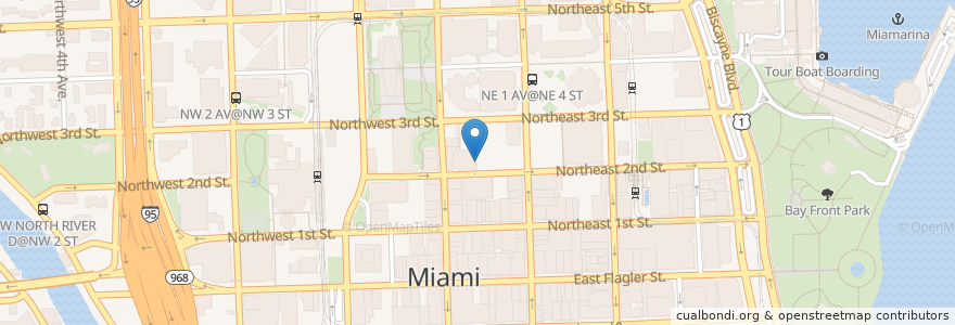 Mapa de ubicacion de New World School of the Arts en 美利坚合众国/美利堅合眾國, 佛罗里达州/佛羅里達州, 迈阿密-戴德县/邁亞美戴德縣/邁阿密-戴德郡, 迈阿密/邁阿密.