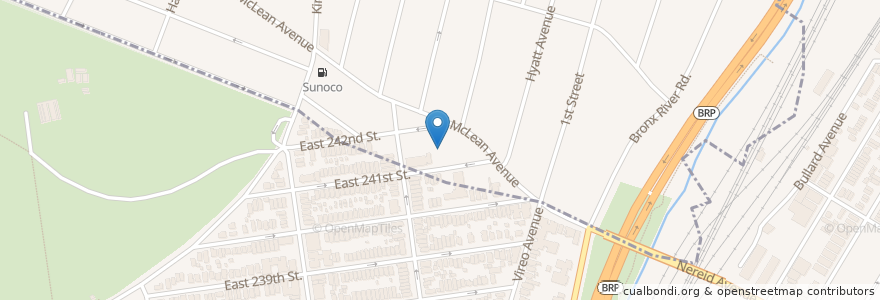 Mapa de ubicacion de Saint Barnabas Elementary School en Estados Unidos De América, Nueva York, Westchester County, Yonkers.