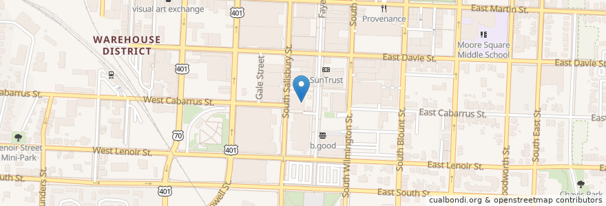 Mapa de ubicacion de BB&T en 미국, 노스캐롤라이나, Wake County, Raleigh.