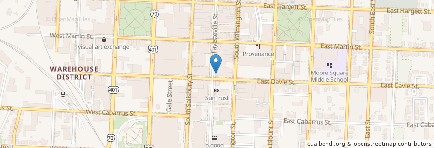 Mapa de ubicacion de Capital Bank en Stati Uniti D'America, Carolina Del Nord, Wake County, Raleigh.