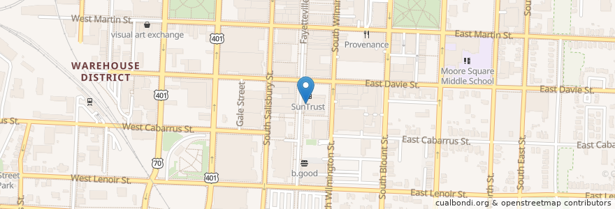Mapa de ubicacion de Plaza Cafe en États-Unis D'Amérique, Caroline Du Nord, Wake County, Raleigh.