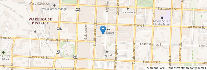 Mapa de ubicacion de Jimmy V's Osteria + Bar en الولايات المتّحدة الأمريكيّة, كارولاينا الشمالية, Wake County, Raleigh.