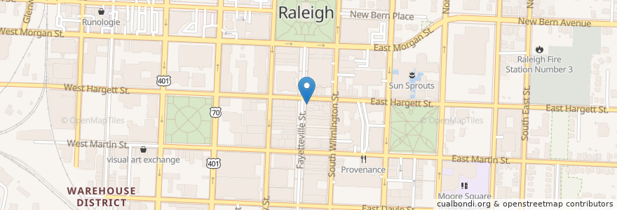 Mapa de ubicacion de Downtown Dental en Stati Uniti D'America, Carolina Del Nord, Wake County, Raleigh.