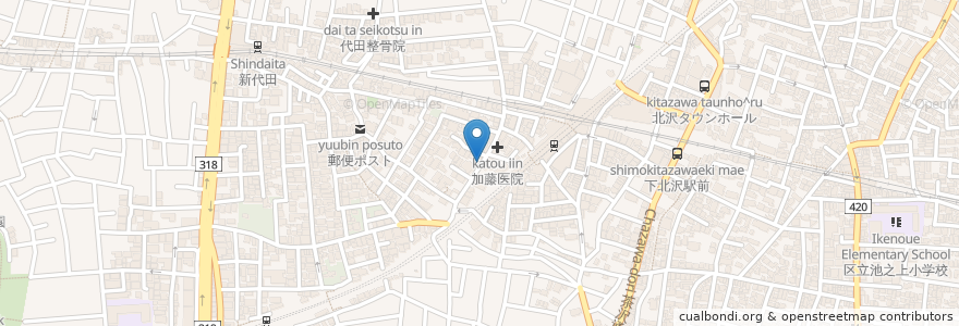 Mapa de ubicacion de Shimokitazawa bio ojiya cafe en 日本, 东京都/東京都, 世田谷区.