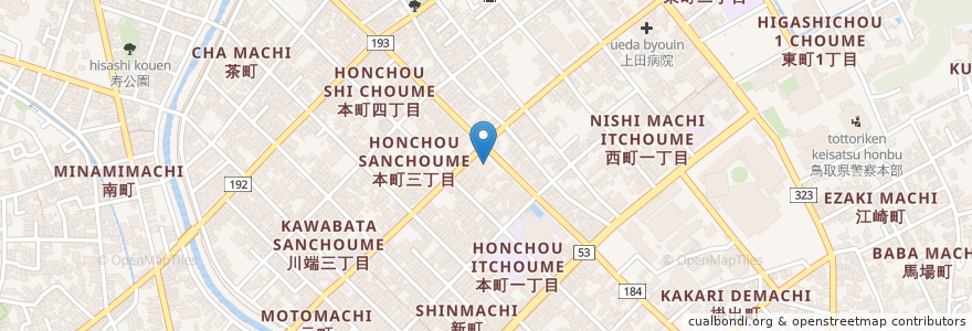 Mapa de ubicacion de 市営片原駐車場 en Japón, Prefectura De Tottori, 鳥取市.