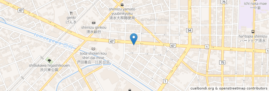 Mapa de ubicacion de 来来亭 en 日本, 静岡県, 静岡市, 清水区.