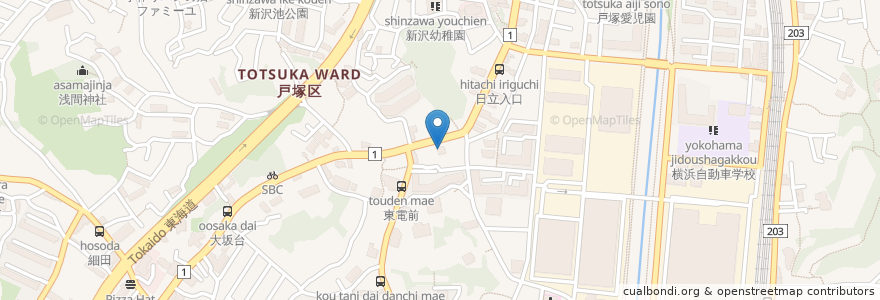 Mapa de ubicacion de 戸塚動物病院 en 일본, 가나가와현, 요코하마시, 戸塚区.