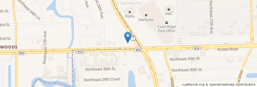 Mapa de ubicacion de Citibank en Stati Uniti D'America, Florida, Broward County, Oakland Park, Fort Lauderdale.