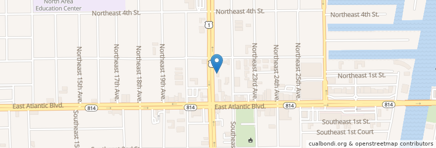 Mapa de ubicacion de Burger King en 미국, 플로리다주, Broward County, Pompano Beach.