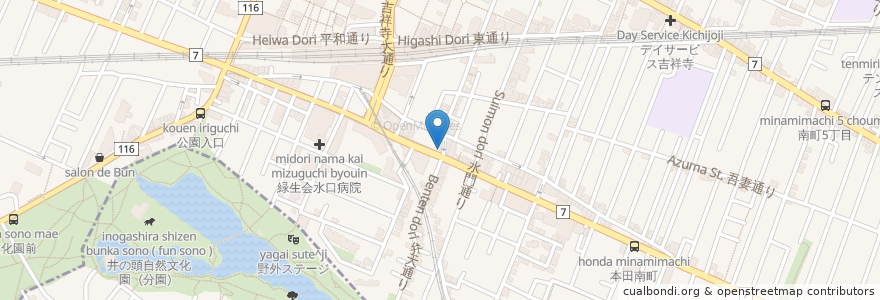 Mapa de ubicacion de 新井クリニック en Japonya, 東京都, 武蔵野市.