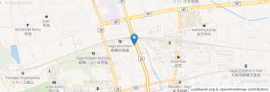 Mapa de ubicacion de 平成院 en Japan, 京都府, Kioto, 右京区.