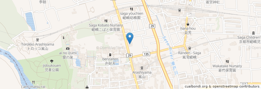 Mapa de ubicacion de ぶらり嵐山 en Japon, Préfecture De Kyoto, 京都市, 右京区.