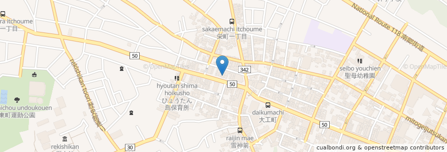 Mapa de ubicacion de アイザワ証券 en Japonya, 茨城県, 水戸市.