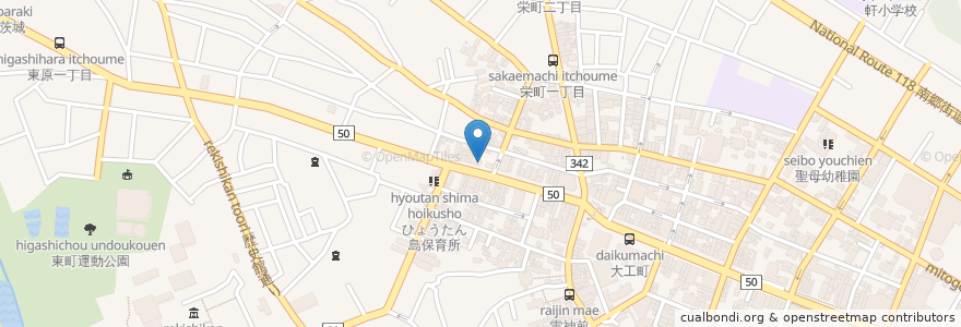 Mapa de ubicacion de 第四分団 en Japonya, 茨城県, 水戸市.
