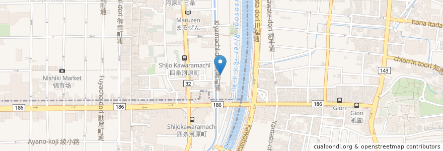 Mapa de ubicacion de いちらく en 日本, 京都府, 京都市, 中京区.