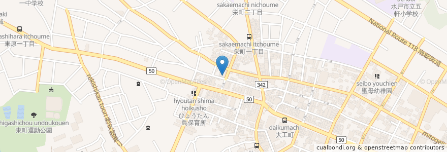 Mapa de ubicacion de 日本空手協会 en Japão, 茨城県, 水戸市.