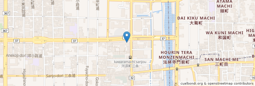 Mapa de ubicacion de スギ薬局 en 일본, 교토부, 京都市, 中京区.