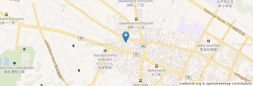 Mapa de ubicacion de 小料理 美川 en Japón, Prefectura De Ibaraki, 水戸市.