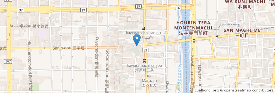 Mapa de ubicacion de 若狭屋 en Japon, Préfecture De Kyoto, 京都市, 中京区.