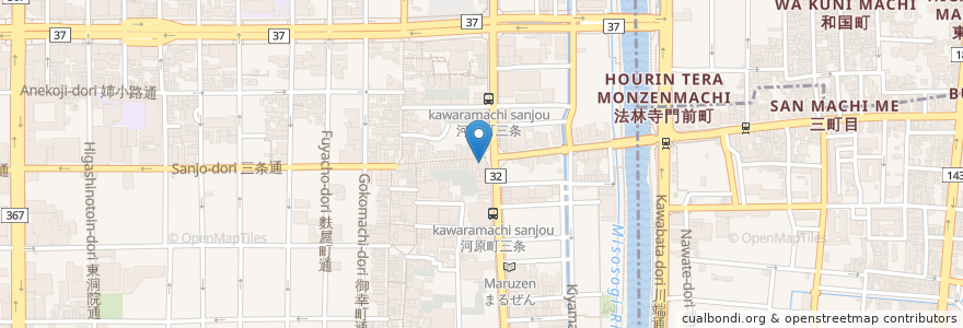 Mapa de ubicacion de 麺やもり en 일본, 교토부, 京都市, 中京区.