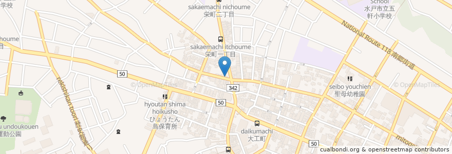 Mapa de ubicacion de 福客来 en Japan, Präfektur Ibaraki, 水戸市.
