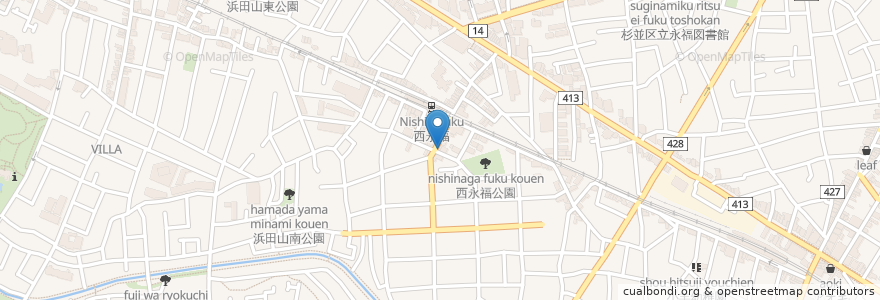 Mapa de ubicacion de 上野歯科医院 en Япония, Токио, Сугинами.