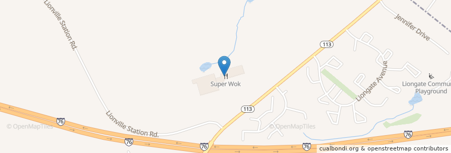 Mapa de ubicacion de Super Wok en Amerika Syarikat, Pennsylvania, Chester County, Uwchlan Township.
