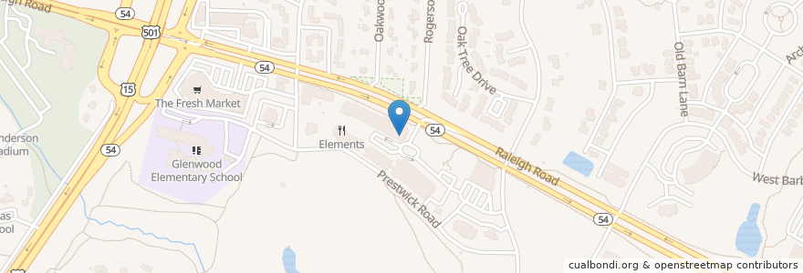 Mapa de ubicacion de The Egg and I en 美利坚合众国/美利堅合眾國, 北卡羅萊那州, Orange County, Chapel Hill.