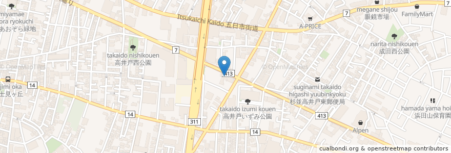 Mapa de ubicacion de てんぷら 矢吹 en ژاپن, 東京都, 杉並区.