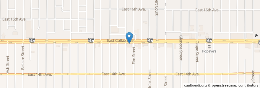 Mapa de ubicacion de Chop Shop Casual Urban Eatery en Estados Unidos De América, Colorado, Denver County, Denver.