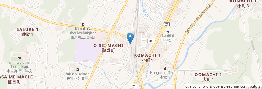 Mapa de ubicacion de 銀座アスター en 日本, 神奈川県, 鎌倉市.