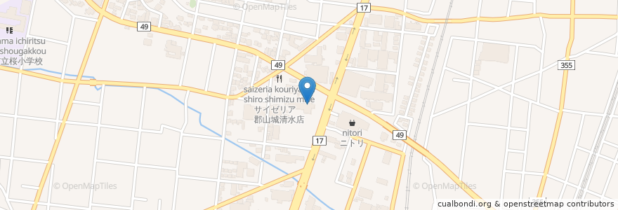 Mapa de ubicacion de 郡山警察署 en 日本, 福島県, 郡山市.