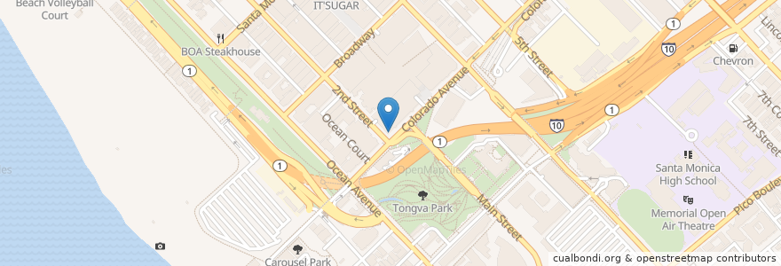 Mapa de ubicacion de Bike Center en United States, California, Los Angeles County.