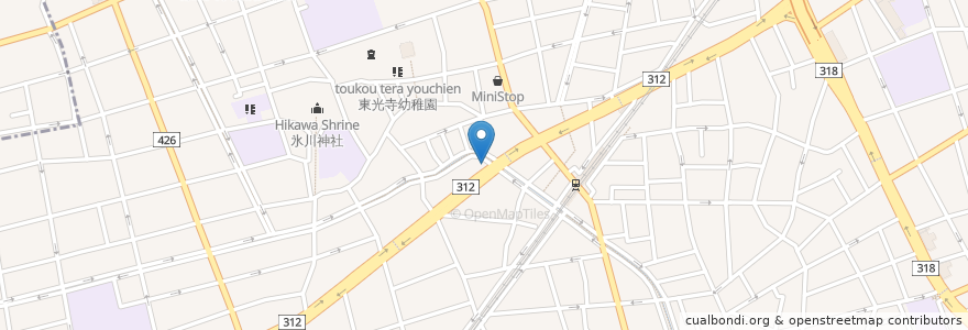 Mapa de ubicacion de モスバーガー en Jepun, 東京都, 目黒区.