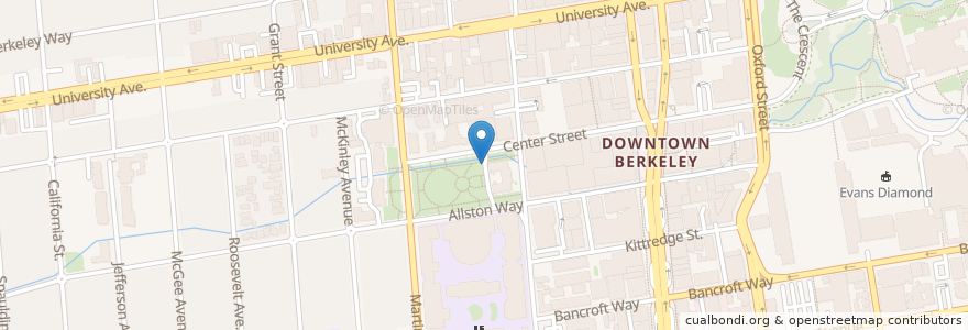 Mapa de ubicacion de City of Berkeley - Milvia & Center en United States, California, Alameda County, Berkeley.