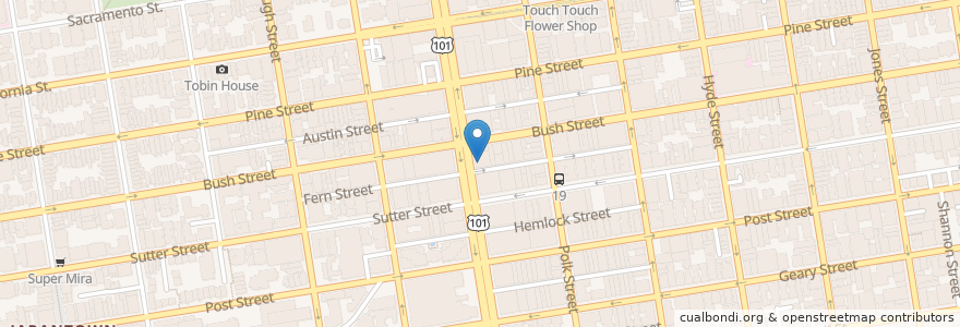 Mapa de ubicacion de Fern & Van Ness en Amerika Birleşik Devletleri, Kaliforniya, San Francisco, San Francisco.