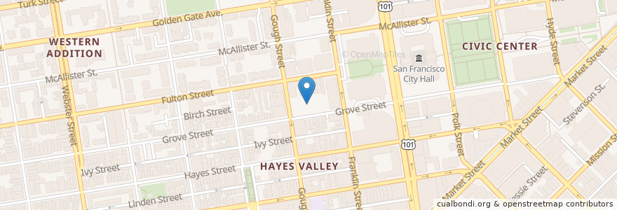 Mapa de ubicacion de Grove & Franklin (Inside Performing Arts Garage) en United States, California, San Francisco City And County, San Francisco.