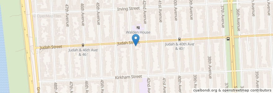 Mapa de ubicacion de Judah & 43rd (on-street) en États-Unis D'Amérique, Californie, San Francisco, San Francisco.