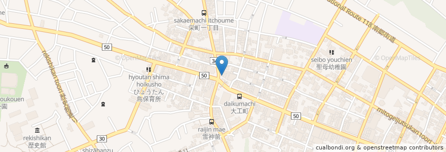 Mapa de ubicacion de Vogue en اليابان, إيباراكي, 水戸市.