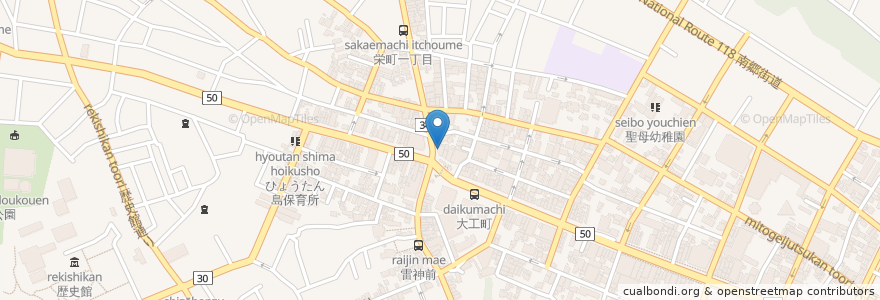 Mapa de ubicacion de MCLUB en 日本, 茨城県, 水戸市.