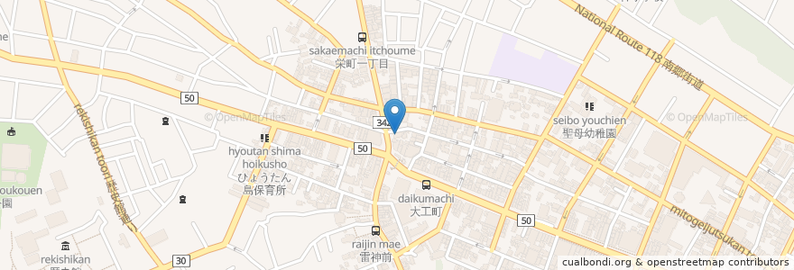 Mapa de ubicacion de 太津美屋本店 en 일본, 이바라키현, 水戸市.