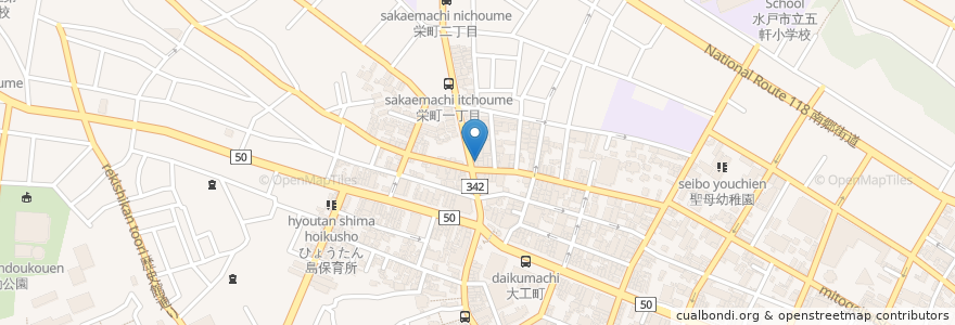Mapa de ubicacion de 呑食処 なごみ en 日本, 茨城県, 水戸市.