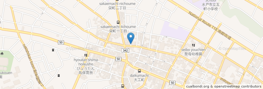 Mapa de ubicacion de ラーメン 二幸 en Japonya, 茨城県, 水戸市.