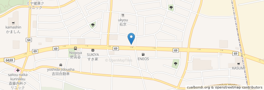 Mapa de ubicacion de やよい軒 en Jepun, 栃木県, 宇都宮市.