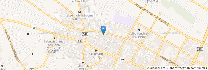 Mapa de ubicacion de 割烹 山口楼 en Japonya, 茨城県, 水戸市.
