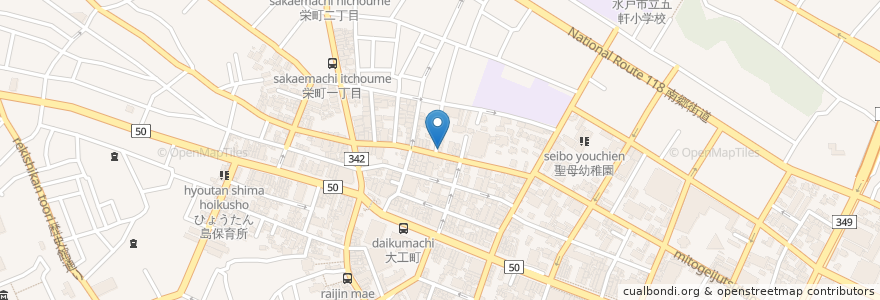 Mapa de ubicacion de マロン en Japan, Ibaraki Prefecture, Mito.