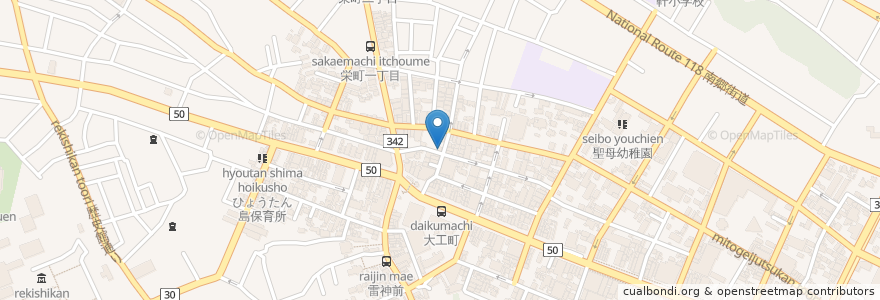 Mapa de ubicacion de 松の木の家 en Japonya, 茨城県, 水戸市.