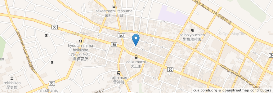 Mapa de ubicacion de 奴寿司 en 日本, 茨城県, 水戸市.