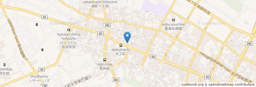 Mapa de ubicacion de 大工町歯科医院 en Japan, 茨城県, 水戸市.