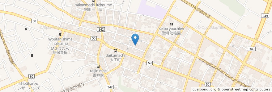 Mapa de ubicacion de 中川楼本店 en 日本, 茨城県, 水戸市.